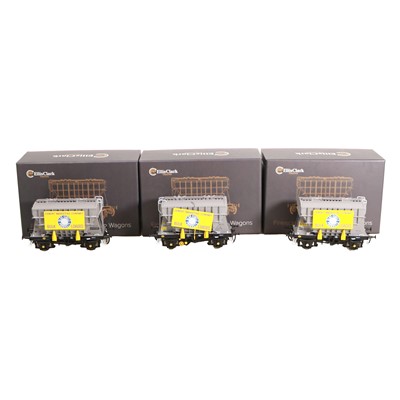 Lot 4 - Ellis Clark, three O-gauge scale model railway Presflo cement wagons