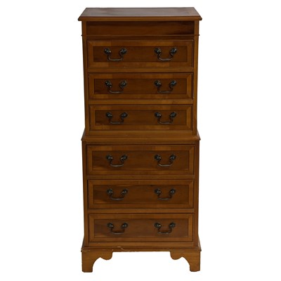 Lot 344 - Reproduction yew small chest on chest