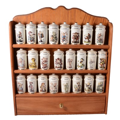 Lot 21 - Hummel, a herb and spice rack with twenty-four pottery jars