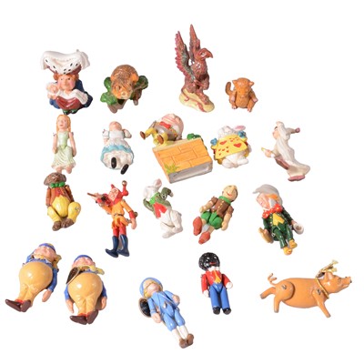 Lot 132 - Collection of miniature Hantel hand-painted pewter figures - Alice in Wonderland series, and other nursery rhyme figures