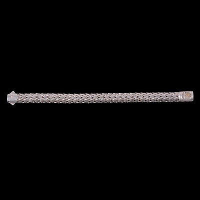 Lot 367 - John Hardy - a diamond set silver and 18 carat gold bracelet..