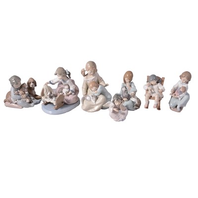 Lot 60 - Seven Lladro figures of children and baby animals