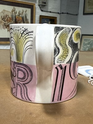 Lot 15 - Eric Ravilious for Wedgwood, a 1953 Queen Elizabeth II Coronation mug