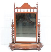 Lot 603 - Victorian toilet mirror, mahogany, rectangular...