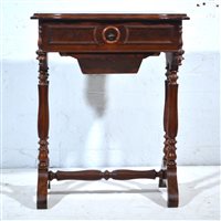 Lot 612 - Victorian mahogany work table, rectangular to...