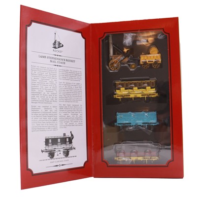 Lot 108 - Hornby (China), a OO gauge model railway Stephenson's Rocket Mail Coach Pack