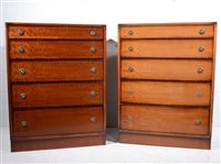 Lot 621 - Pair of reproduction chest of drawers, plain...