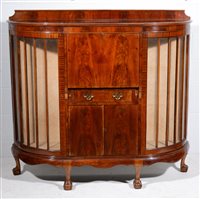 Lot 625 - Georgian style break bowfronted display...