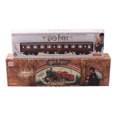 Lot 99 - Hornby (China), a OO gauge 'Hogwarts Express' locomotive and tender - gold plated edition