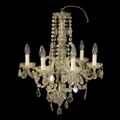 Lot 208 - Cut and moulded glass chandelier