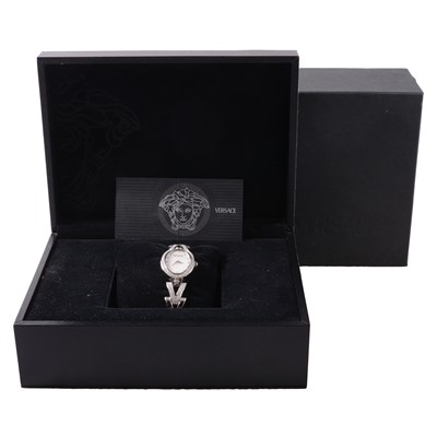 Lot 338 - Versace - A lady's V-Glam diamond set wristwatch.