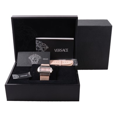 Lot 339 - Versace - a lady's Hippodrome diamond set wristwatch.