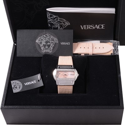 Lot 339 - Versace - a lady's Hippodrome diamond set wristwatch.