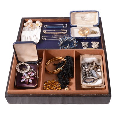 Lot 449 - A collection of Victorian and later costume jewellery.