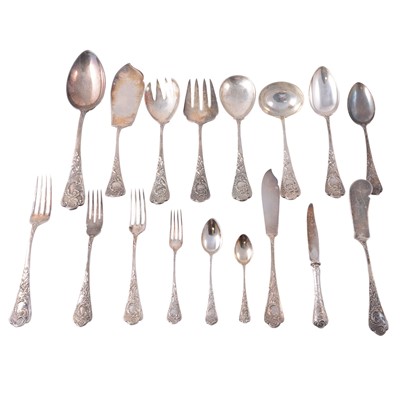 Lot 97 - Canteen of Continental silver cutlery