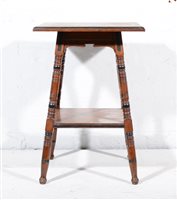 Lot 651 - Victorian oak and ebonised occasional table,...