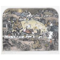 Lot 223 - Graham Clarke, Some Kentish Revellers, etching...