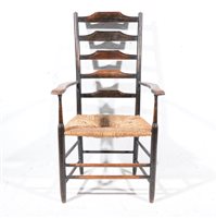 Lot 7B - An Arts & Crafts 'Clissett' ash high-back...