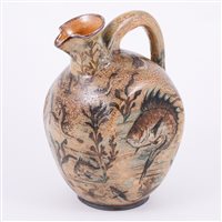 Lot 12 - Martin Brothers, a large stoneware flask, 1887,...