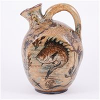 Lot 12 - Martin Brothers, a large stoneware flask, 1887,...