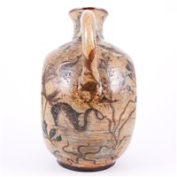 Lot 12 - Martin Brothers, a large stoneware flask, 1887,...