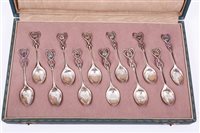 Lot 17 - Liberty & Co., a cased set of twelve silver...
