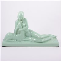 Lot 60 - Lemanceau, an Art Deco pottery figural group,...