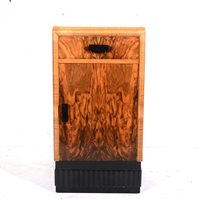 Lot 62 - An Art Deco macassar and ebonised bedside...