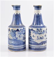 Lot 77 - Pair of Chinese blue and white porcelain...