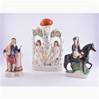 Lot 133 - Staffordshire pottery figure, military drummer,...