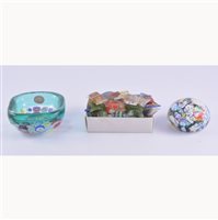Lot 137 - Murano glass bowl, square section, millefiore...