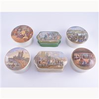 Lot 145 - Four pot lids with bases, Rifle Contest...