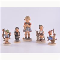 Lot 160 - Eight Goebel Hummel figures to include a 16cm '...