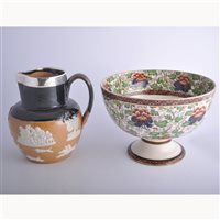 Lot 112 - A Doulton Lambeth stoneware jug relief moulded...