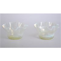 Lot 102 - Pair of Edwardian vaseline glass bowls, each...