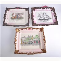 Lot 103 - Sunderland type pink lustre plaque, 'The Token'...