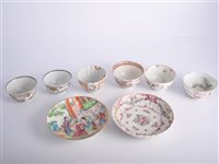 Lot 57 - Collection of polychrome, decorated tea bowls...