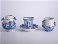 Lot 62 - Chinese blue and white vase, of swollen pear...