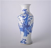 Lot 7 - Chinese blue and white baluster shape vase,...