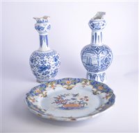 Lot 34 - Delft blue and white shallow dish, possibly...