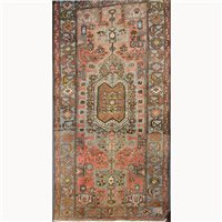 Lot 579 - Khamseh, patterned medallion on a pole, rose...