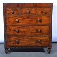 Lot 585 - Victorian mahogany chest of drawers,...