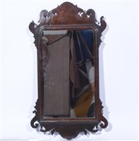 Lot 590 - Chippendale style pier glass, retangular plate,...