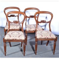 Lot 488 - Set of four Victorian mahogany balloon back...