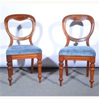 Lot 561 - Set of six Victorian mahogany balloon-back...