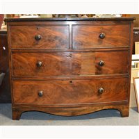 Lot 547 - Victorian mahogany bow front chest of drawers,...