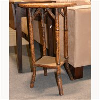 Lot 553 - Bamboo occasional table, octagonal top, the...