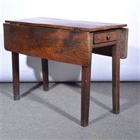 Lot 554 - Country made elm drop-leaf table, rectangular...