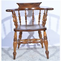 Lot 515 - Elm and ash smoker's bow, width 65cm; and...