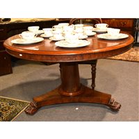 Lot 544 - William IV mahogany breakfast table, circular...